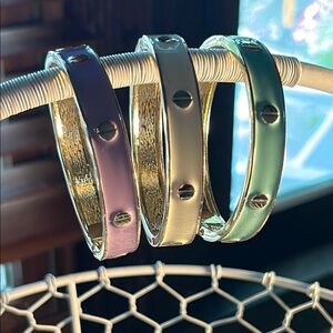 Gold and Enamel Bangle Set